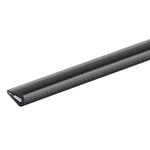 Profil de serrage en plastique noir, 7x10x1500 mm, pour applications polyvalentes.