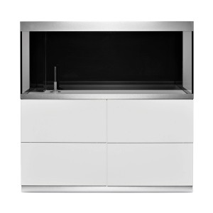 Oase HighLine 400 aquarium blanc avec meuble, capacité 400 litres.