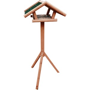 Mangiatoia Trixie Natura con supporto in legno di pino, alta 115 cm. Casetta per uccelli con cibo.