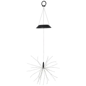 Schwarze LED Solar Dekoleuchte Firework, 45x26x26 cm, für Innen- und Aussenbereiche.