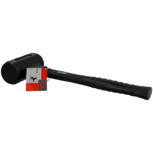 Maillet à embouts souples noir anti-rebond (697 g) avec manche ergonomique pour un travail sûr.