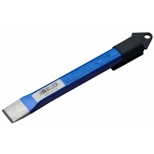 Scalpello piatto LUX 175 mm Comfort, blu con protezione per le mani, in acciaio al cromo-vanadio.