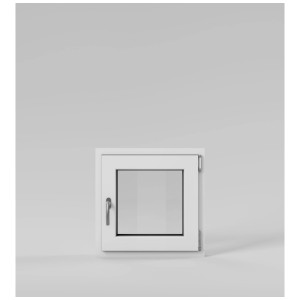 Fenêtre oscillo-battante Roro blanche, droite, 60x60 cm. Fenêtre en PVC avec poignée.