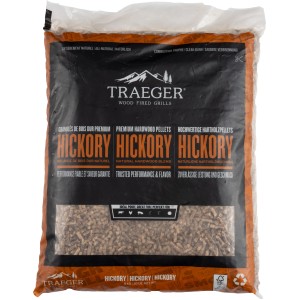 Pellet in legno duro Traeger Hickory, sacco da 9 kg per grill e BBQ.