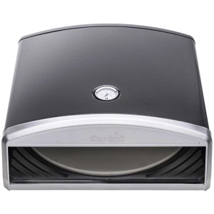 Accessorio forno pizza Char-Broil per grill a gas con pietra refrattaria, nero e argento.
