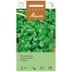 Sachet de graines de pourpier d'hiver : salade verte résistante pour l'hiver et le printemps.