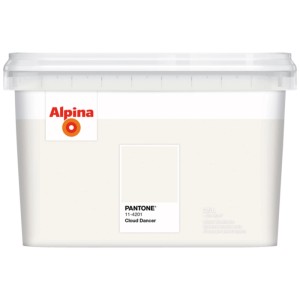 Pittura murale per interni Alpina Pantone Cloud Dancer, opaca, 2,5 l in un secchio.