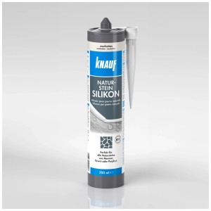 Knauf Marmor- und Granit-Silikon Carrara Grau, 300ml Kartusche. Spezialdichtmasse für Natursteine.