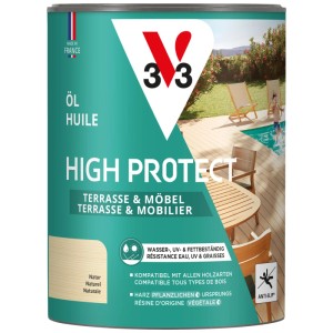 V33 Holzöl High Protect Natur, 750ml Dose für Gartenmöbel und Holzterrassen.