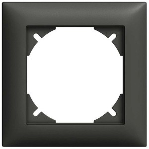 Feller EdizioDue cornice di copertura misura 1, nera per interruttori.