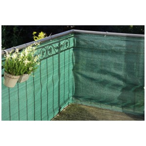 Brise-vue vert Videx Classic pour balcon avec plante en pot.