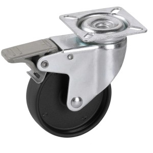 Doerner + Helmer Lenkrolle, 5 cm, mit Feststeller, Stahl verzinkt, für Werkstatt und Möbel.