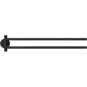 Tesa Moon Black Handtuchhalter, 2-armig, schwarz matt. Bad Accessoire zur Wandmontage.