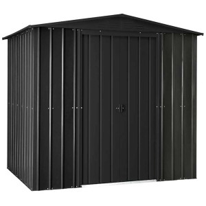 Abri de jardin en métal anthracite Plus 8x6 (245x185x220cm) avec portes coulissantes.