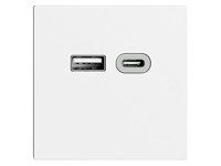 Feller Ladesteckdose EdizioDue USB-A / USB-C Weiss