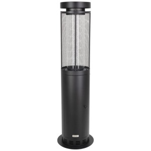 Nouvel Pellet-Heizstrahler Samutu, rund, schwarz, für Terrasse und Garten.