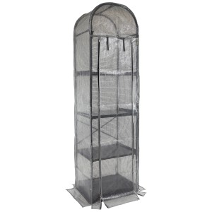 Serra da giardino Videx Garden Luana trasparente con 4 ripiani per balcone e terrazza.