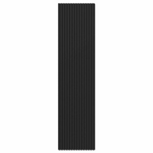 Pannello acustico nero con listelli in MDF rivestiti in feltro per rivestimento pareti, altezza 240 cm.