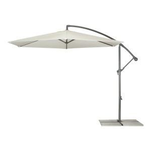 Ombrellone a braccio Derby Panda Banana Eco D820, colore naturale, Ø 300 cm, con telaio in alluminio e stecche in acciaio.