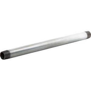 Raccord en fonte malléable, 21 mm (R 1/2) x 300 mm, galvanisé, avec filetage mâle pour raccords de tuyaux.