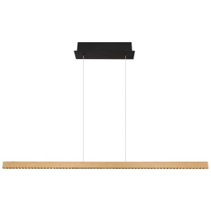 Suspension LED moderne noire et aspect cuivre, 43W, idéale comme plafonnier.