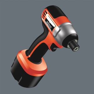 Avvitatore a impulsi Wera Impaktor con portainserti per set di inserti, arancio-nero.