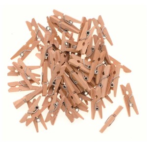 Mollette in legno, 48 pezzi, 25 mm, per lavoretti e decorazioni.
