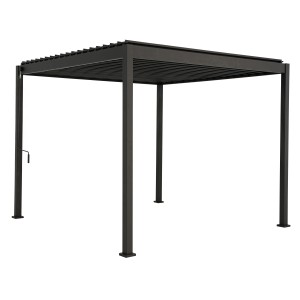 Pergola Mirador Basic 3x3 m color antracite, ideale come copertura per patio.