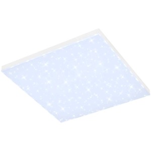 Pannello LED Briloner Frameless CCT Bianco, 59,5x59,5 cm, con effetto cielo stellato.