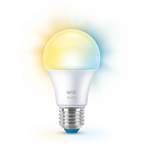 Lampadina LED WiZ Tunable White A60 E27, opaca, 8W. Lampadina smart con temperatura colore regolabile.