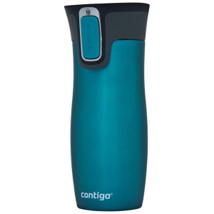 Thermos Contigo West Loop in acciaio inox turchese, capacità 470 ml.
