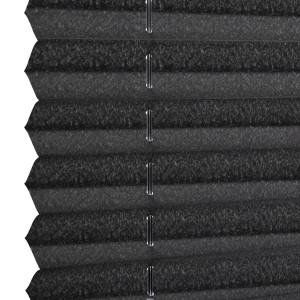 Détail du store plissé noir Gardinia Concept lumière du jour, 40x130 cm.