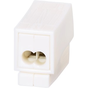 Morsetto per illuminazione bipolare bianco per conduttori 0,75-2,5 mm², set da 5 pezzi.