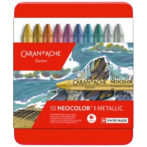 Caran d'Ache Neocolor I pastelli a cera metallici, set da 10 pezzi.