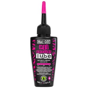 Muc-Off Kettenöl All Weather Lube, 50 ml Flasche für Fahrradkettenpflege.