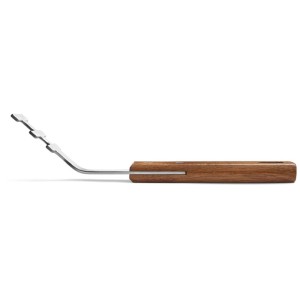 Lève-grille Burnhard en acier inoxydable avec manche en bois d'acacia, 26 cm.