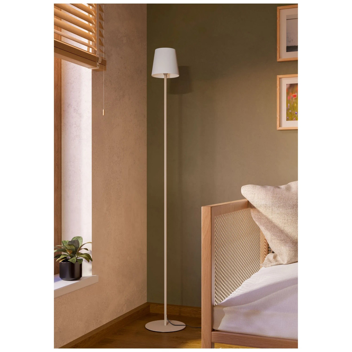 Lampada Da Tavolo EGLO Slim, Nichel Opaco E Bianco, Con Interruttore, Attacco E14, 40W, Design Arrotondato, Altezza 22 Cm - 3