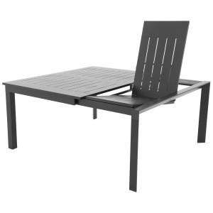 Doppler Ausziehtisch Expert, anthrazit, teilweise ausgezogen. Gartentisch mit Ausziehfunktion.