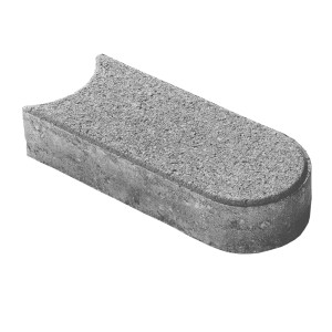 Mini bordure de gazon grise en béton, 24x10x4,5 cm, pour bordures de pelouses et de parterres.