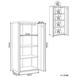Beliani Armoire de bureau Varna beige clair 170 x 76 x 50 cm