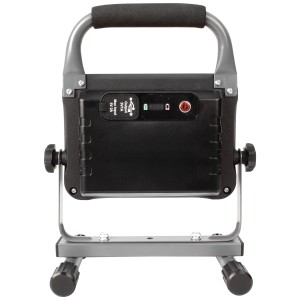 Faretto da lavoro a LED a batteria Steffen, 30W, grigio, con maniglia e supporto.