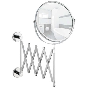 Miroir cosmétique Wenko Elegance avec bras télescopique, chrome brillant, pivotant et extensible.