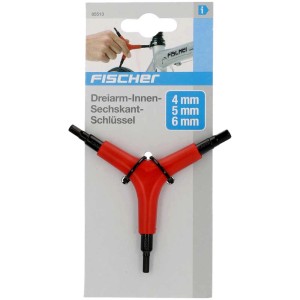 Clé Allen Fischer à trois bras pour vis de 4, 5, 6 mm, outil de réparation.