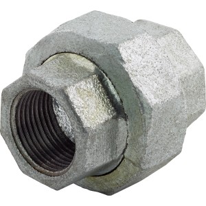 Raccordo a vite in ghisa malleabile, 24,1 mm (Rp 3/4), per collegamento tubi.