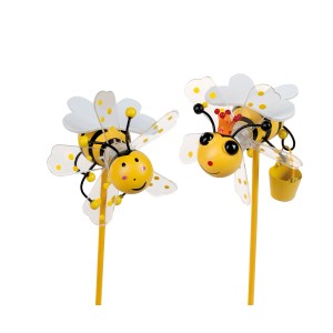Windmühle Honeybees, Gartendeko mit Bienen-Motiv, 9x8cm, 1 Stück, verschiedene Designs.