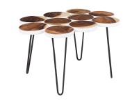 Beliani Table d'appoint Tijuana bois de pluie Marron (HxlxP) 40 x 79 x 55 cm