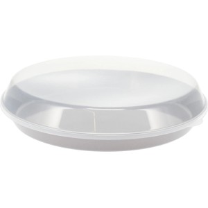 Serviertablett aus Polypropylen, Ø 35,5 cm mit transparentem Deckel.