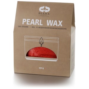 Balthasar Granulés de cire Pearl Wax Rouge 350g en boîte avec fenêtre et mèches pour décoration de Noël.
