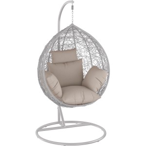 Cuscino (di ricambio) beige nella sedia sospesa grigia Shorea.