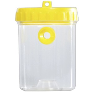 Trappola per vespe Windhager, set da 2, piccola, trasparente con coperchio giallo e gancio.